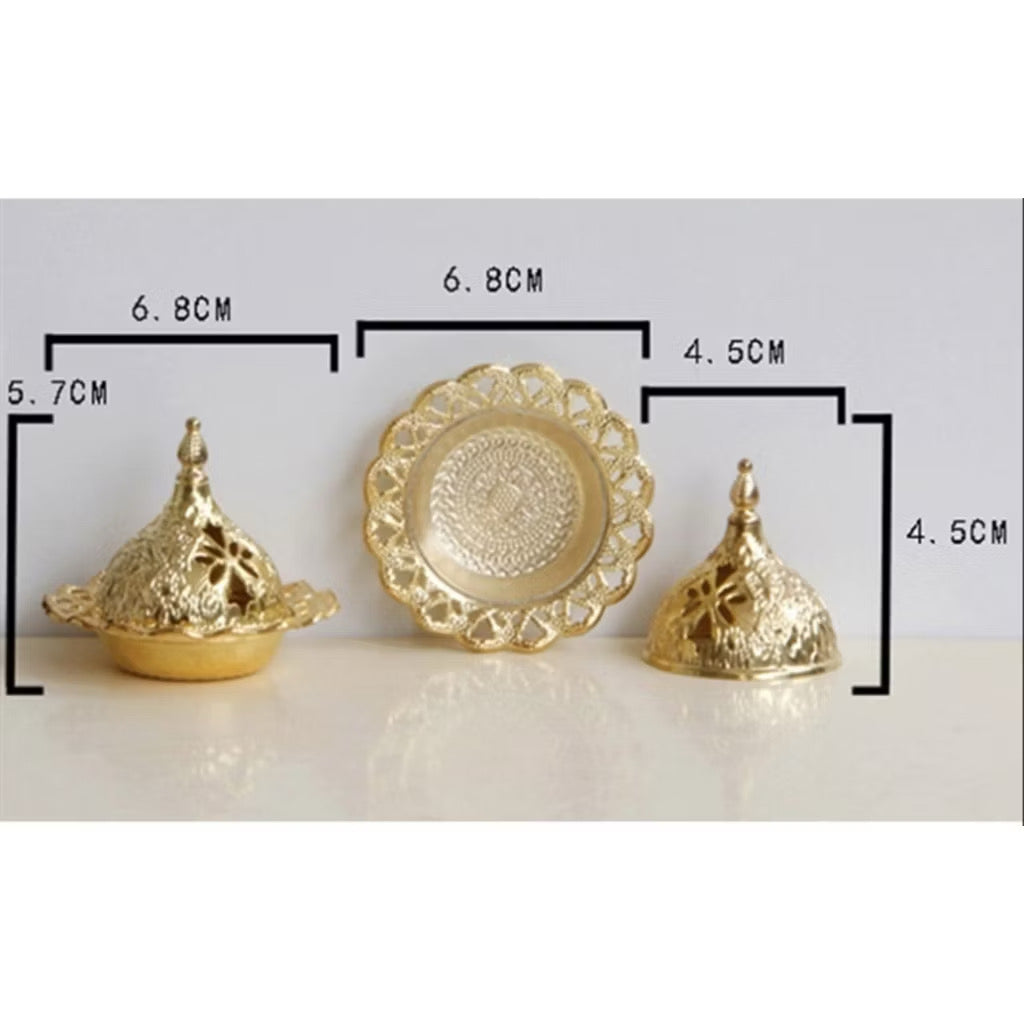 Golden Dome Incense Burner with Decorative Lid