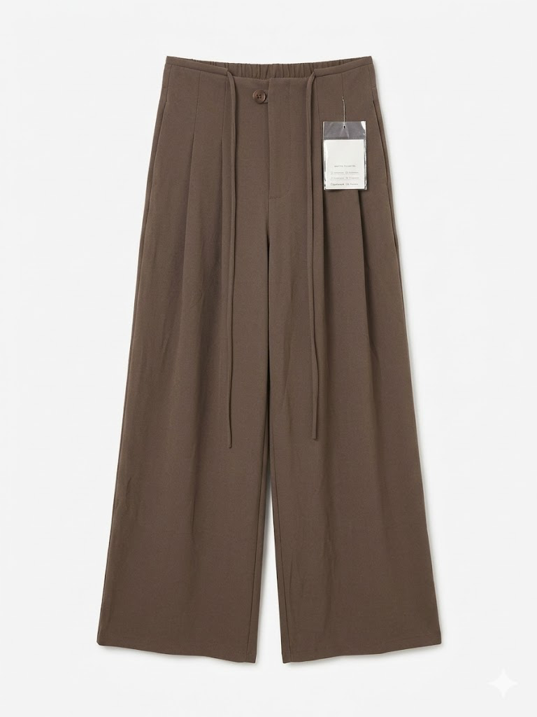 Wide-leg trousers from Kxh Official Store featuring a relaxed fit and effortless drape in neutral fabric.