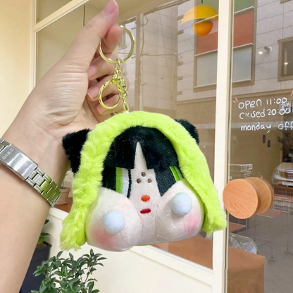 Crybaby Plushie Keychains - Cute Fluffy Cartoon Stuffed Doll Bag Charms & Key Rings