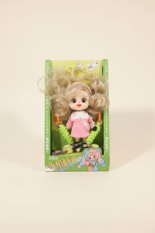 Cute Plush Doll Universal Phone Clip with Lanyard Strap – Kawaii Back-Clip Phone Holder & Crossbody Charm