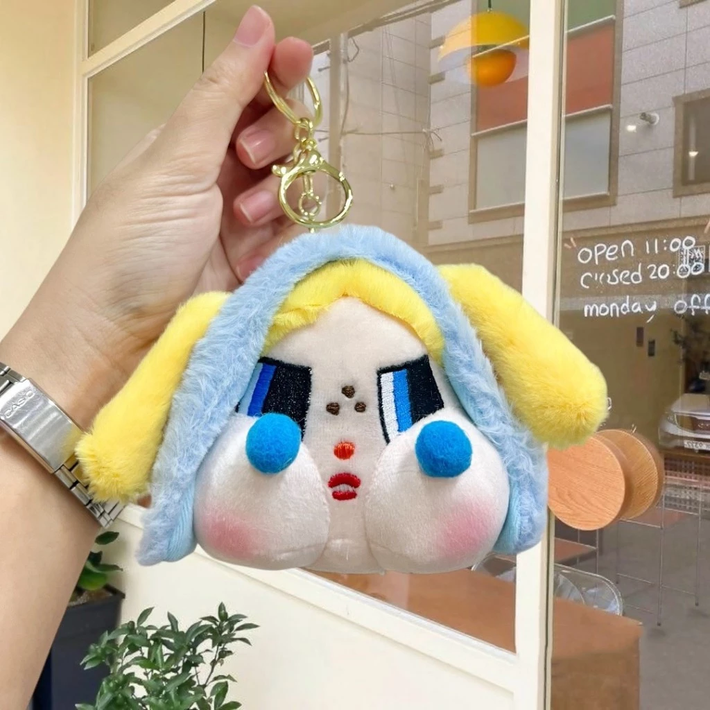 Crybaby Plushie Keychains - Cute Fluffy Cartoon Stuffed Doll Bag Charms & Key Rings