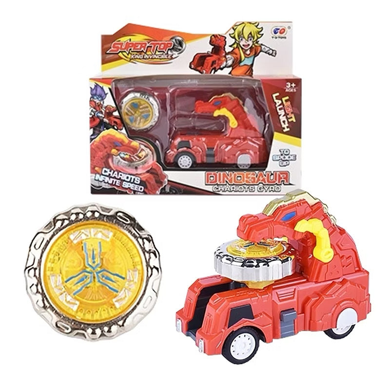 Colorful Dinosaur Chariot Gyros toy from Kxh Official Store, featuring vibrant dinosaur and chariot design for kids.