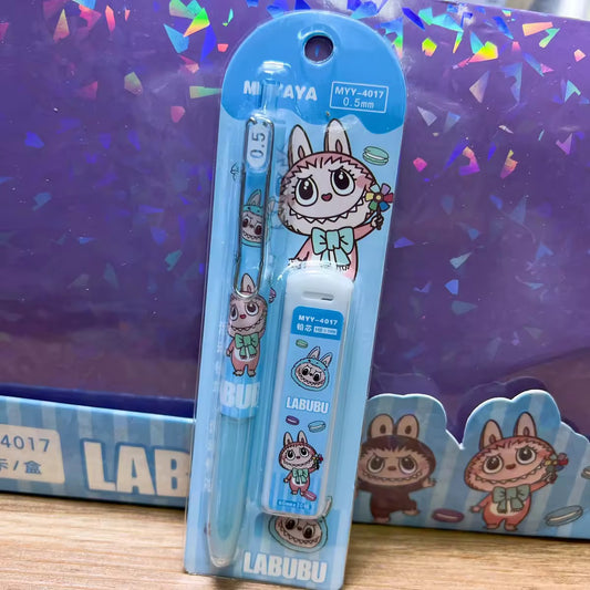 Cute Character 0.5mm Press Mechanical Pencil + HB Pencil Lead Set | Kawaii Gift & Office Stationery