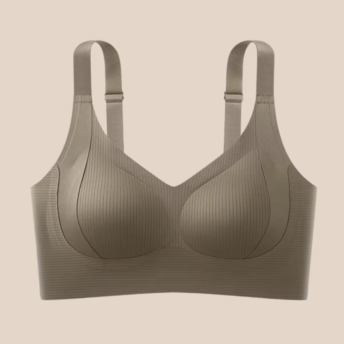 Seamless ribbed bralette by Kxh Official Store, showing soft fabric, ribbed texture, and comfortable fit on a model.