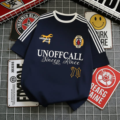 Streetwear Crest Graphic Short Sleeve Tee | Oversized Athletic Jersey Style Shirt