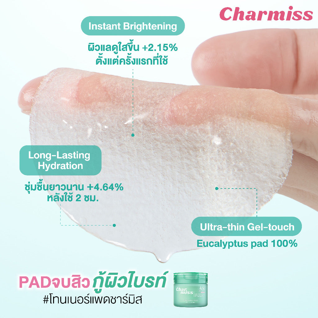 Charmiss Acne Balance Toner Pads (80 Pads / 110ml) | BHA New Gen & Niacinamide for Oily & Acne-Prone Skin, Gentle Exfoliation, Calming & Hydrating
