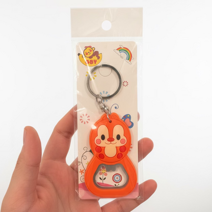 Magnetic bottle opener keychain