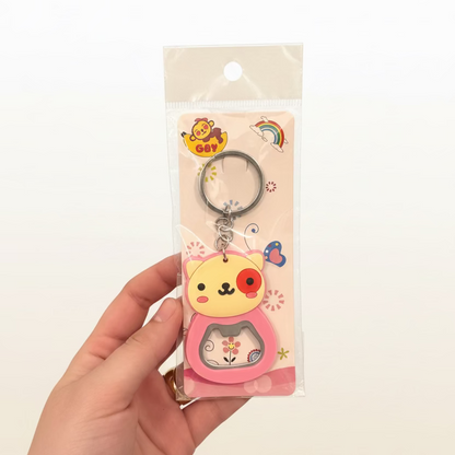Magnetic bottle opener keychain