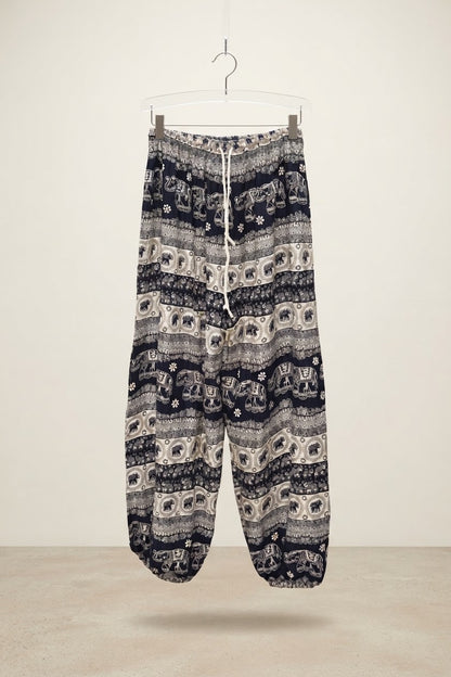 Plus Size Unisex Thai Elephant Harem Pants – Lightweight Bohemian Yoga & Lounge Pants