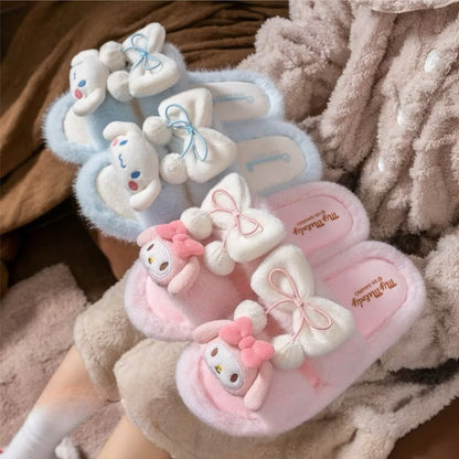 Kxh Official Store cinnamon roll slipper with soft, plush design resembling a cinnamon roll, cozy footwear for indoor wear