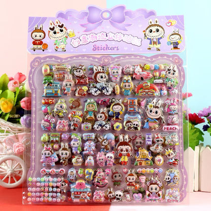 Assorted 3D Pop-Up Kawaii Character Stickers