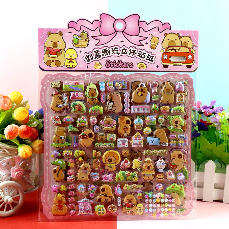 Assorted 3D Pop-Up Kawaii Character Stickers