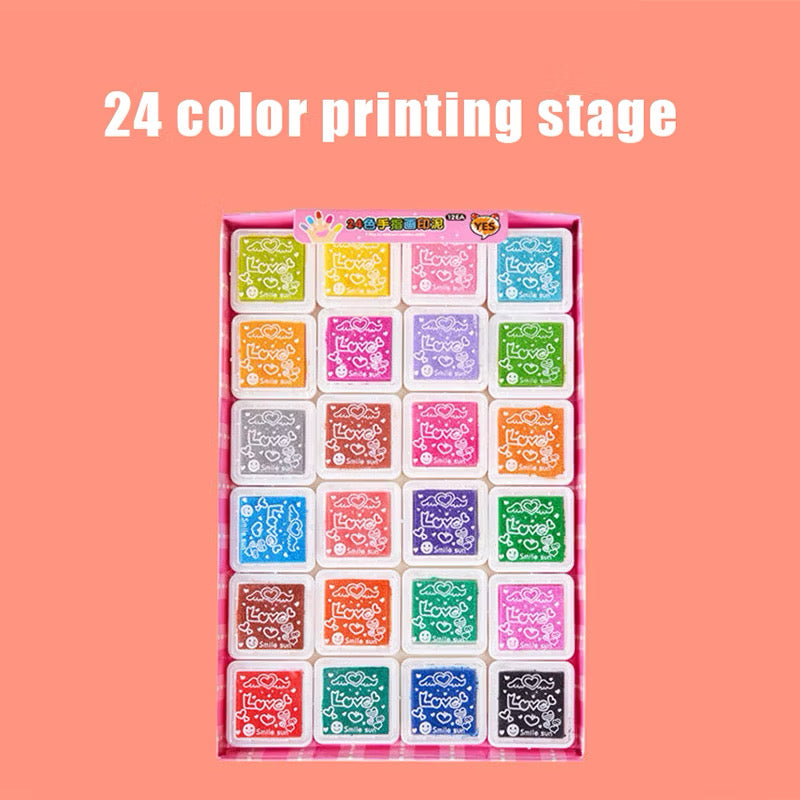 24 Colors DIY Finger Painting Set for Kids