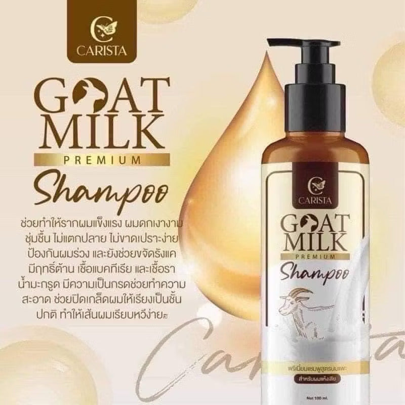Carista Goat Milk Premium Shampoo by Kxh Official Store, showing the shampoo bottle with clean, natural packaging.