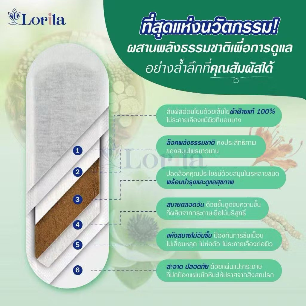 Lorita Snow Lotus Herbal Sanitary Liners by Kxh Official Store, pack of feminine hygiene liners with herbal ingredients.