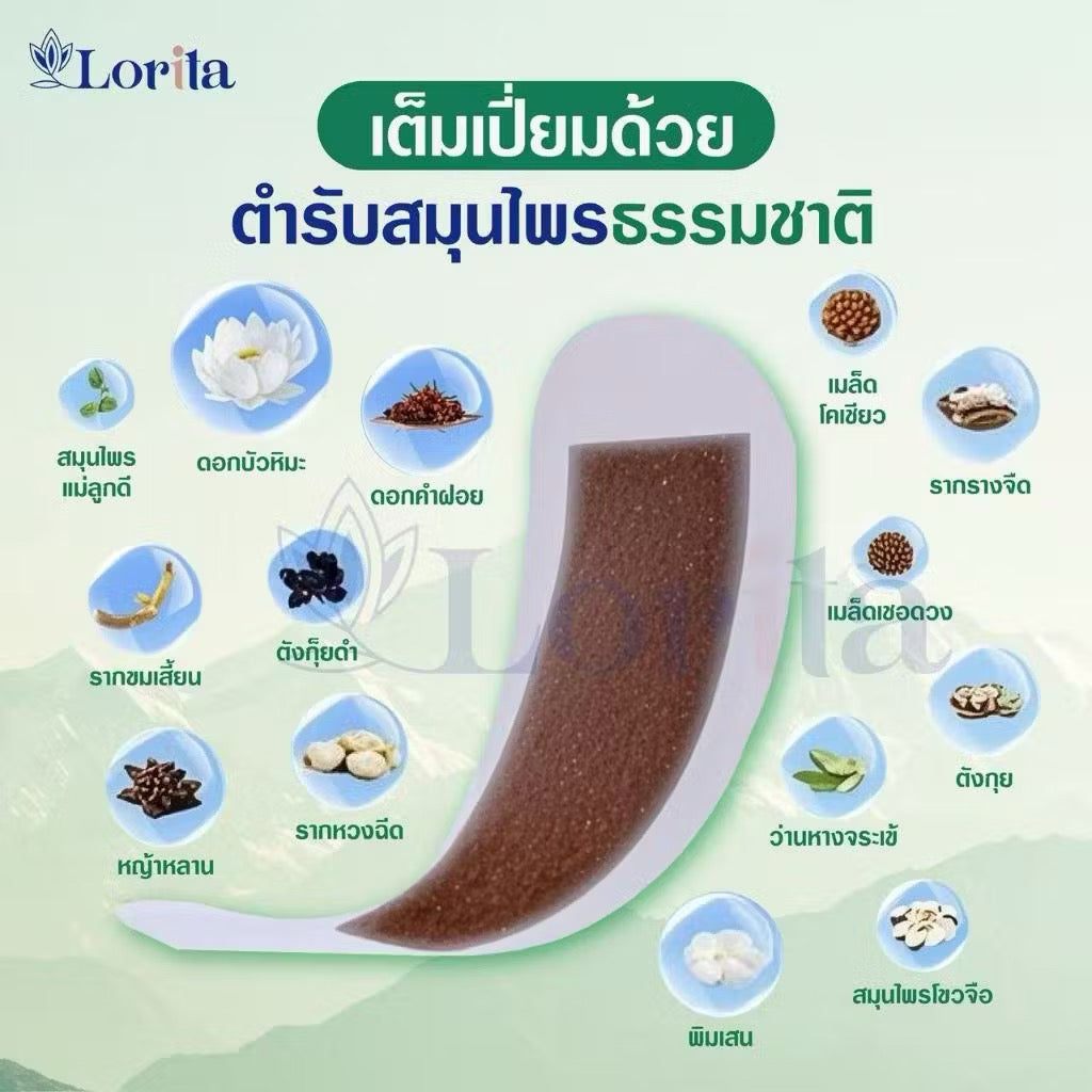 Lorita Snow Lotus herbal sanitary liners in packaging, featuring floral design and natural ingredients for daily feminine hygiene.