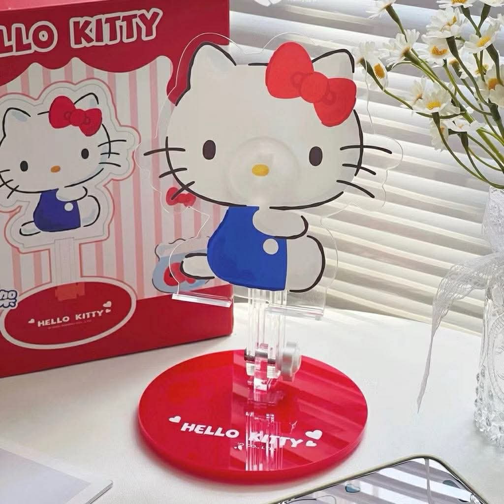 Hello Kitty Sanrio acrylic adjustable stand featuring colorful character design, perfect for desk or display use.