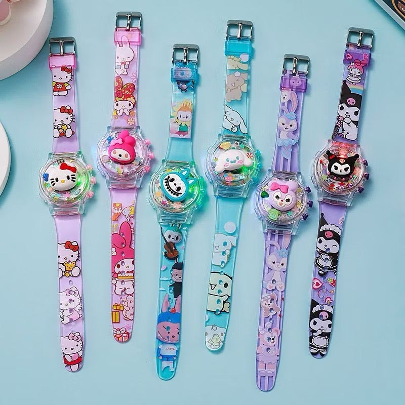Hello Kitty Sanrio music and light watch by Kxh Official Store, featuring a colorful Hello Kitty design and musical light features.