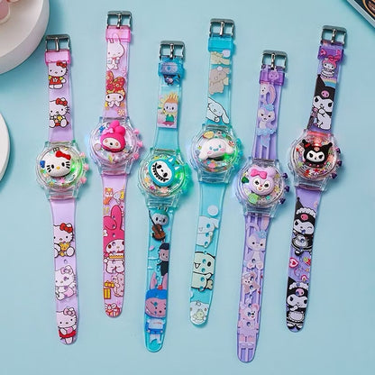 Hello Kitty Sanrio music and light watch by Kxh Official Store, featuring a colorful Hello Kitty design and musical light features.