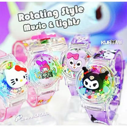 Hello Kitty Sanrio music and light watch by Kxh Official Store, featuring a colorful Hello Kitty design and musical light features.