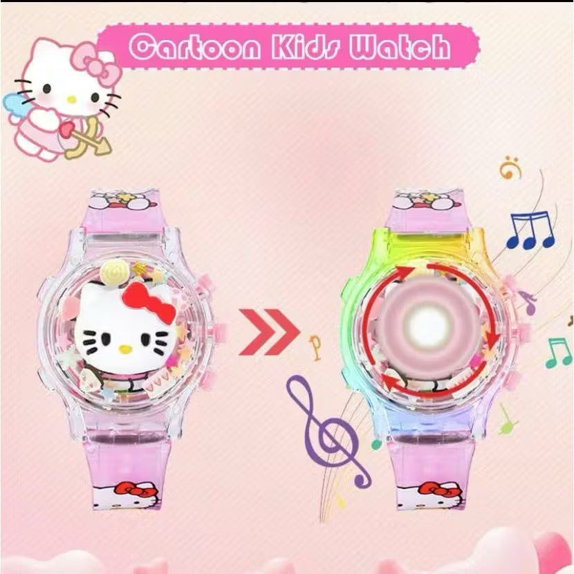 Sanrio Hello Kitty music and light watch by Kxh Official Store, featuring a colorful Hello Kitty design and playful display.