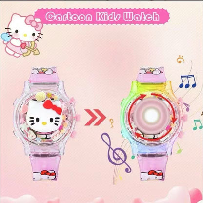 Sanrio Hello Kitty music and light watch by Kxh Official Store, featuring a colorful Hello Kitty design and playful display.