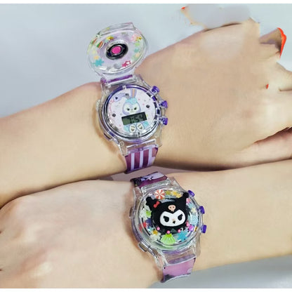 Hello Kitty Sanrio music and light watch with a colorful digital display and playful design, perfect for fans of cute accessories.