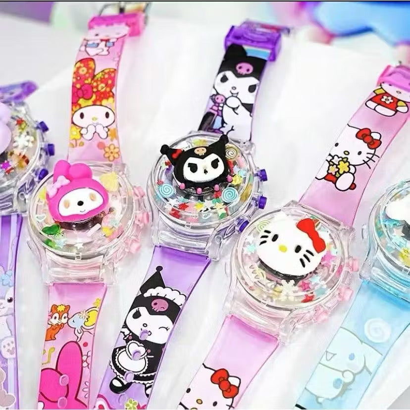 Hello Kitty Sanrio music and light watch by Kxh Official Store showing a cute pink watch with musical and light features.