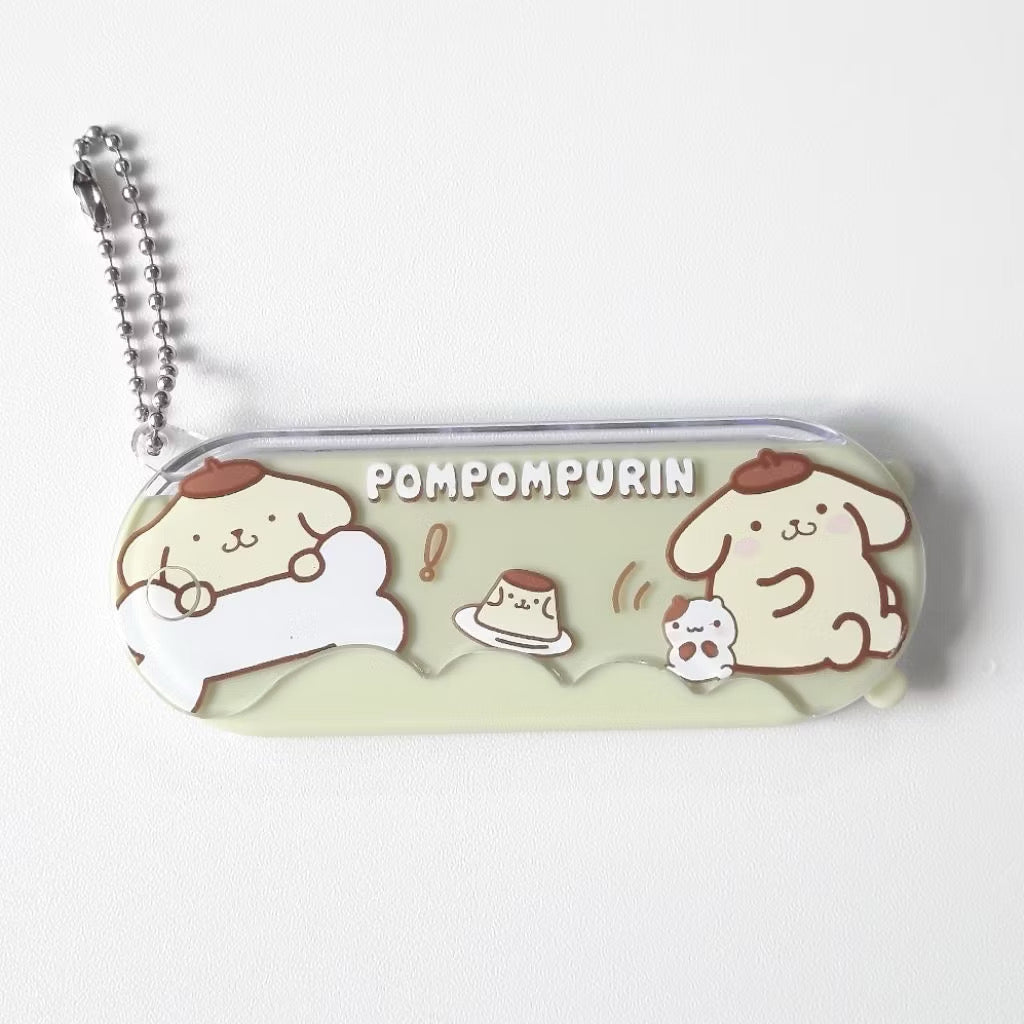 Sanrio Kuromi 2-in-1 compact comb and mirror keychain, Kxh Official Store, featuring cute character design and portable accessory.