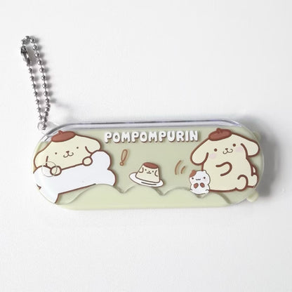 Sanrio Kuromi 2-in-1 compact comb and mirror keychain, Kxh Official Store, featuring cute character design and portable accessory.