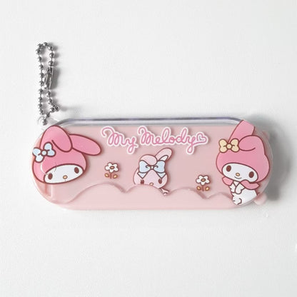 Sanrio Kuromi 2-in-1 compact comb and mirror keychain by Kxh Official Store featuring cute character design and portable style.