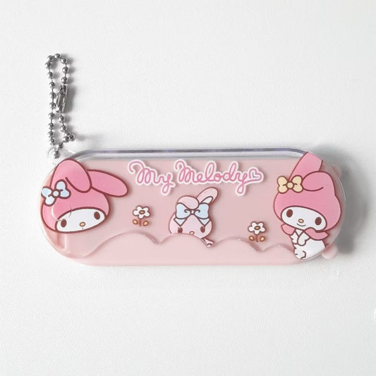 Sanrio Kuromi 2-in-1 compact comb and mirror keychain by Kxh Official Store featuring cute character design and portable style.