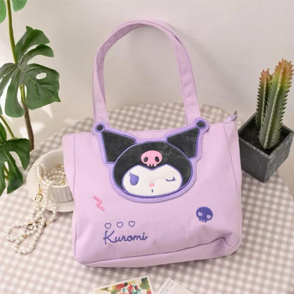 Sanrio Kuromi canvas tote bag from Kxh Official Store featuring a cute character design on a durable tote bag.