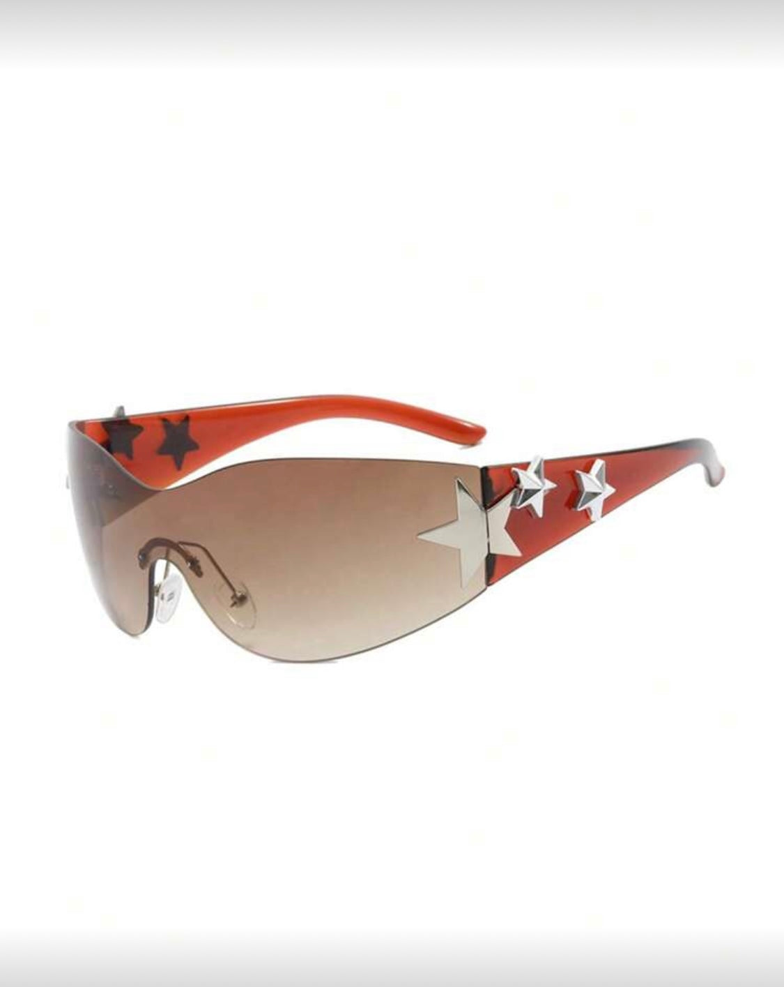 Midnight black Y2K Cyber Star Shield sunglasses by Kxh Official Store with futuristic star-shaped lens design.