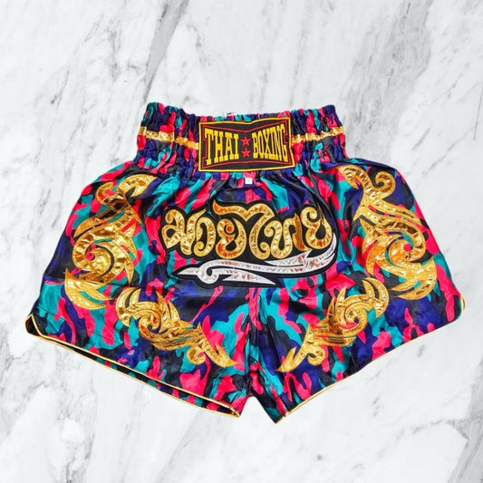 Pink Kid Muay Thai shorts by Kxh Official Store, featuring a stylish design and comfortable fit for young fighters.