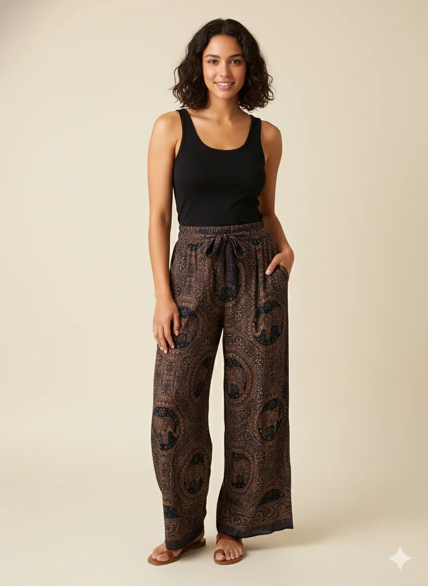 High-Waist Printed Pants.