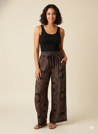 High-Waist Printed Pants.