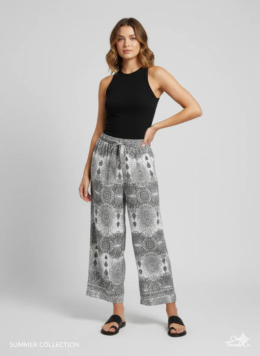High-Waist Printed Pants.