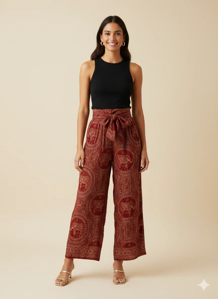 High-Waist Printed Pants.